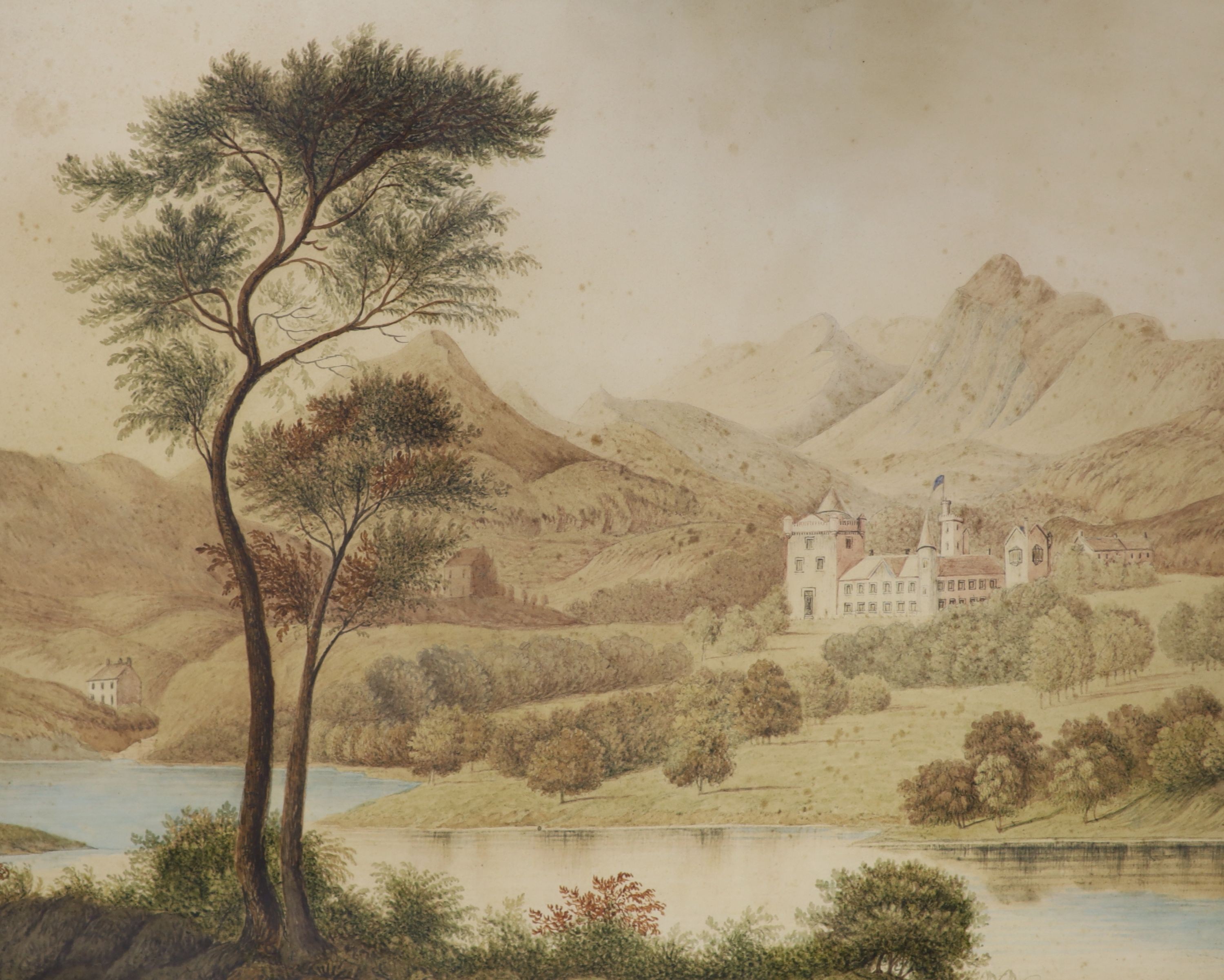 19th Century Swiss School, set of four watercolours, topographical views, 35 x 49cm.